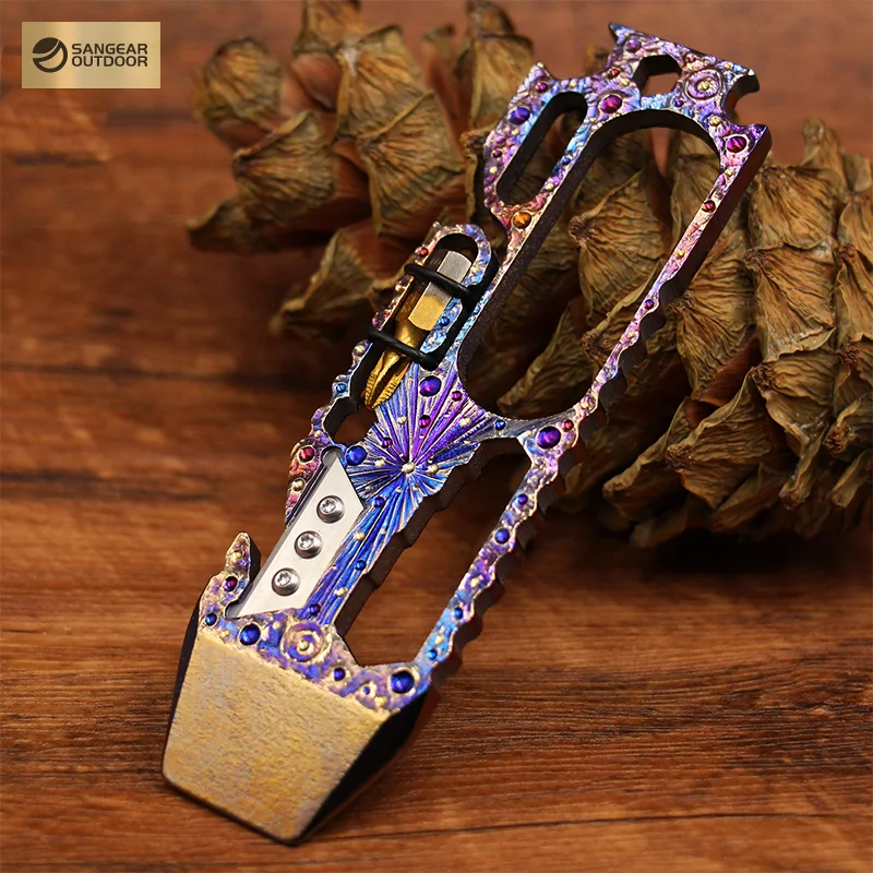 

Multi-Function Starry Sky Titanium Alloy Screwdriver Crowbar Bottle Opener Outdoor Crowbar Hand Carving EDC Tool