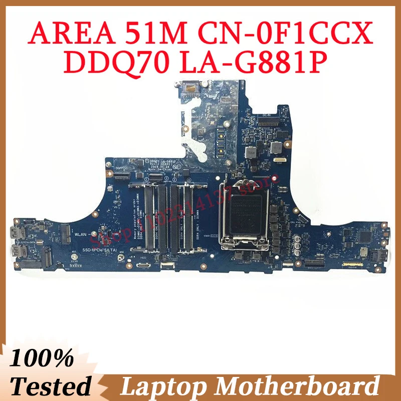 

For DELL Alienware Area-51M CN-0F1CCX 0F1CCX F1CCX Laptop Motherboard DDQ70 LA-G881P Mainboard 100% Fully Tested Working Well