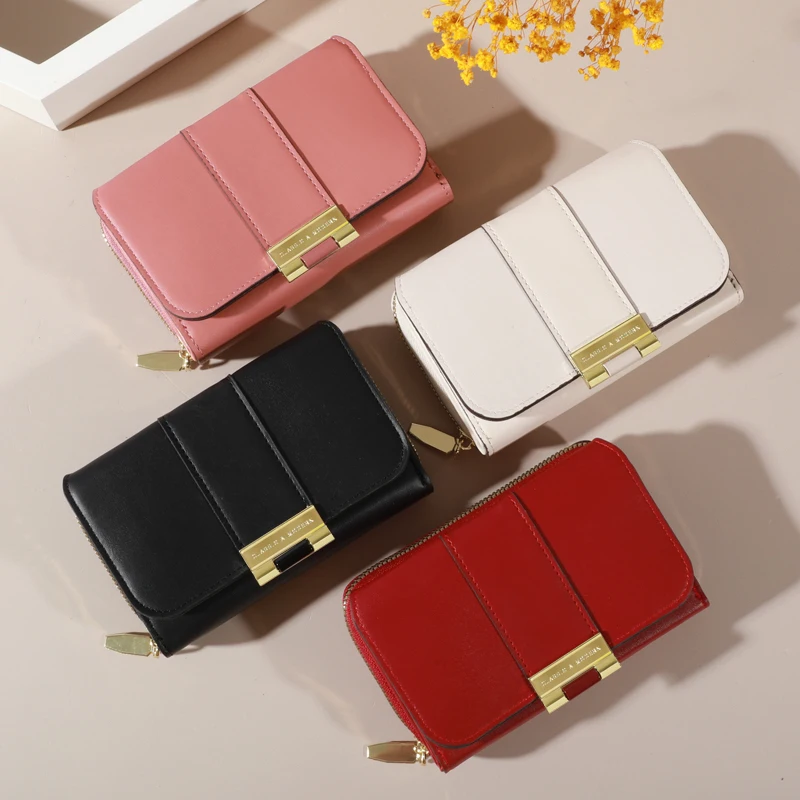 2024 New Women's Wallet Women's Short Korean Edition Long Multi Card Fashionable Versatile Change Bag Handheld Wallet Card Bag 5