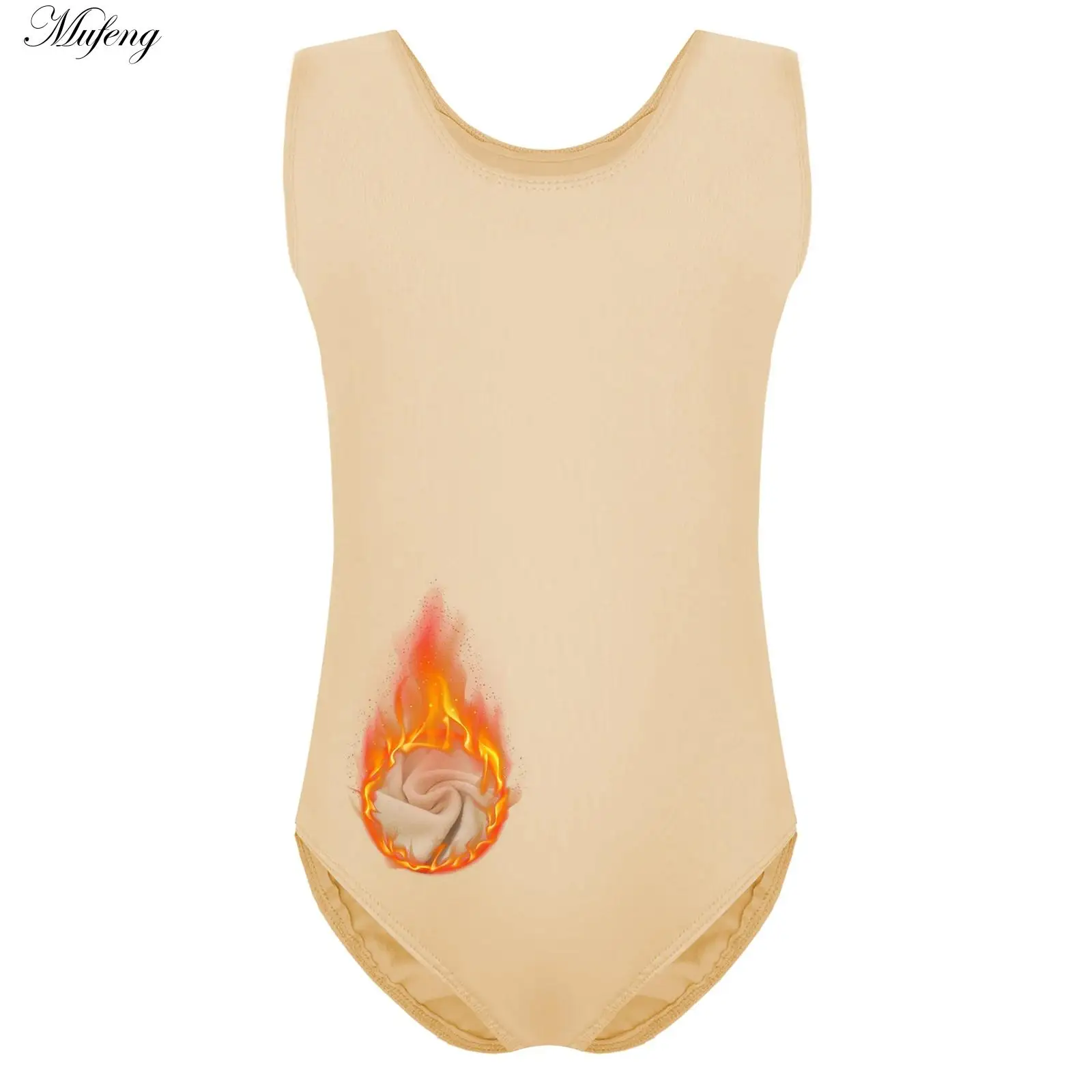 Girls Ballet Leotards Gymnastics Costume Solid Color U Neck Sleeveless Dance Bodysuit Dancing Training Sports Warm-up Yoga Wear