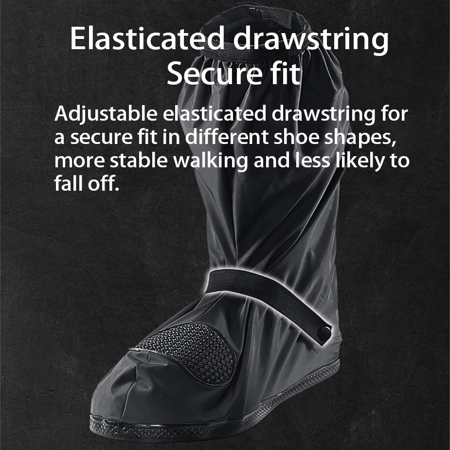 Waterproof Shoe Covers for Riding PVC Motorcycle Bike Reflective Anti-slip All-Season Protection Overshoes Boot Footwear Shields