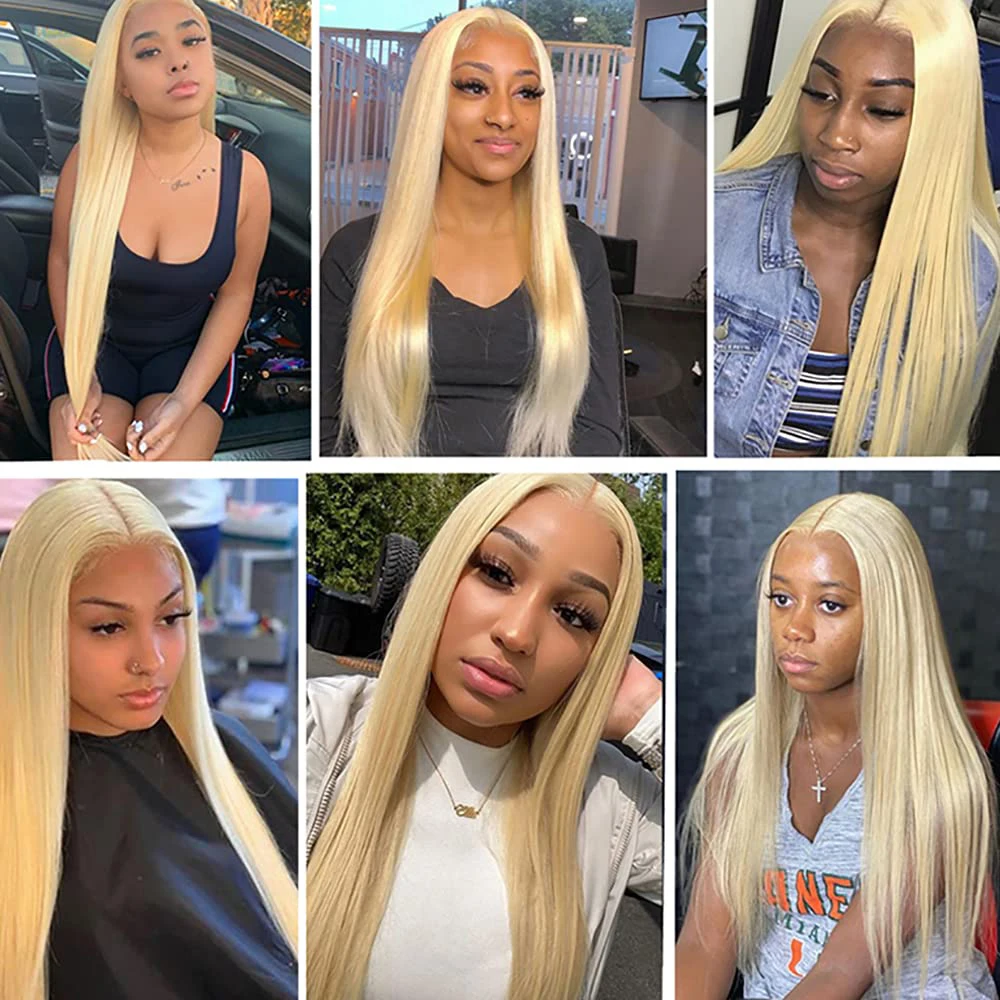 613 Blonde Color Bundles Straight Human Hair Bundles Weft Brazilian 100% Human Hair Weaving 1/3 PCS Remy 16-30 Inch