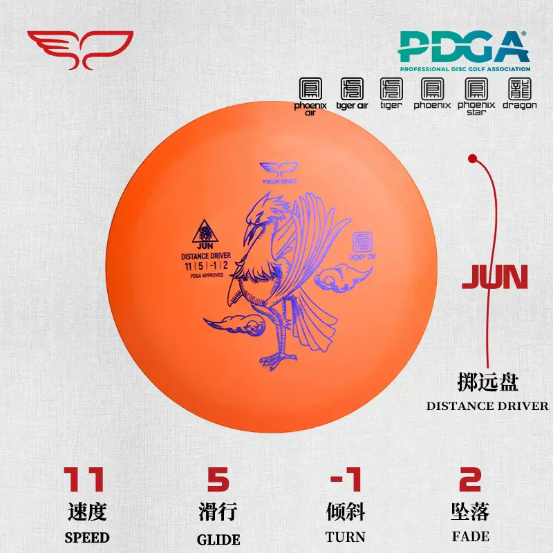DiscGolf Far Throw Tiger Series Lightweight AIR Hawk Jun Professional Golf Competition