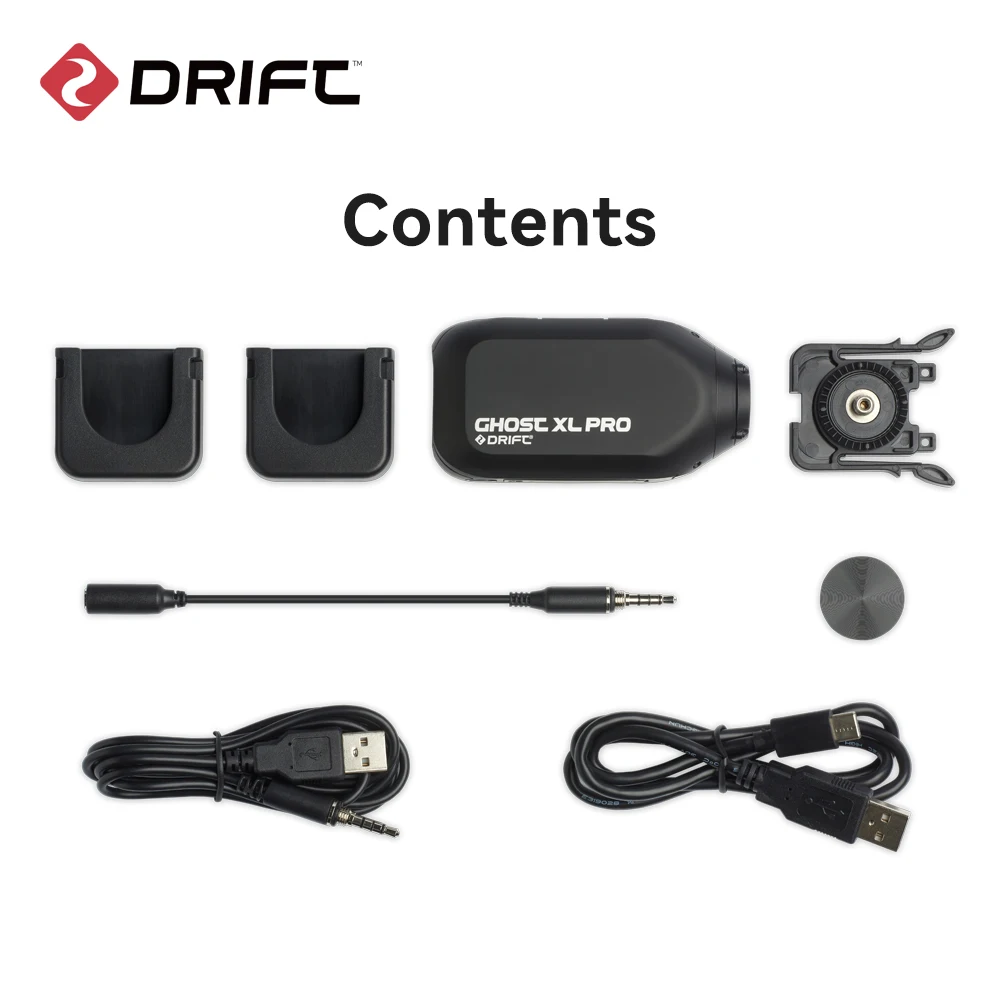 드리프트 고스트 XL 프로 4K 플러스 HD 액션 카메라 3000mAh 배터리 WiFi IPX7 방수 회전식 렌즈 헬멧캠 오토바이 자전거용