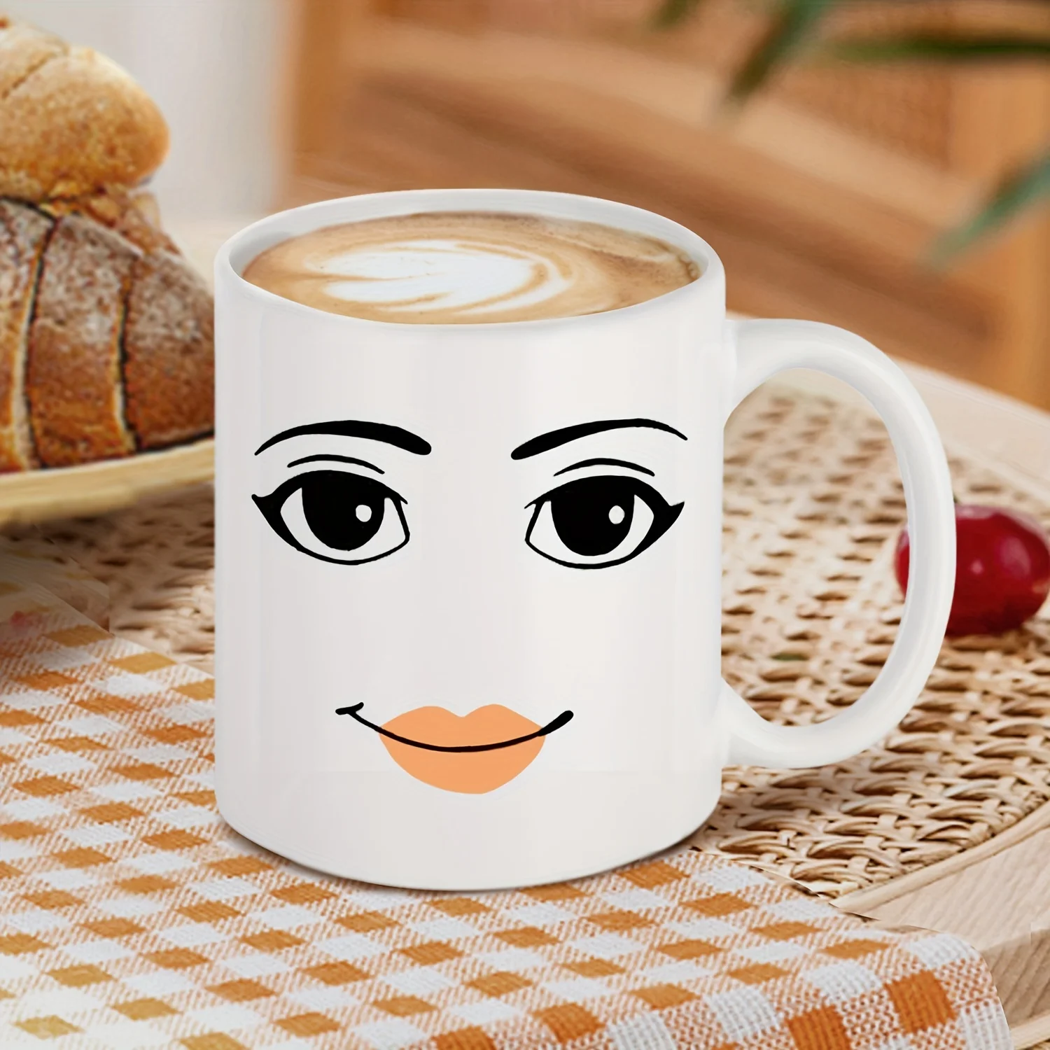 1pc, Woman Face Coffee Mug, Unique And Stylish 11oz Ceramic Tea