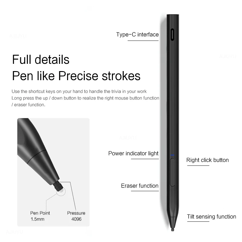 Caneta Stylus para Asus Vivobook Flip 12 14 Rz11na Zenbook Flip s Ux370ua Transformer Pro Laptops Tablet Pressão Touch Pen - Imagem 4