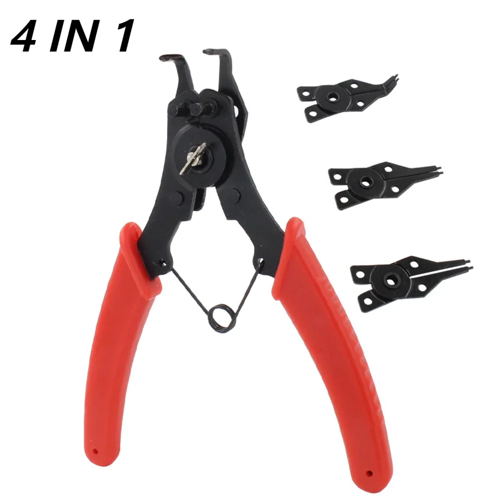[4 in 1 Circlip Pliers 가정용 금속 용 Circlip Plier 스냅 링 리무버를 유지하는 멀티 크림프 도구 쉽게 부품 처리]