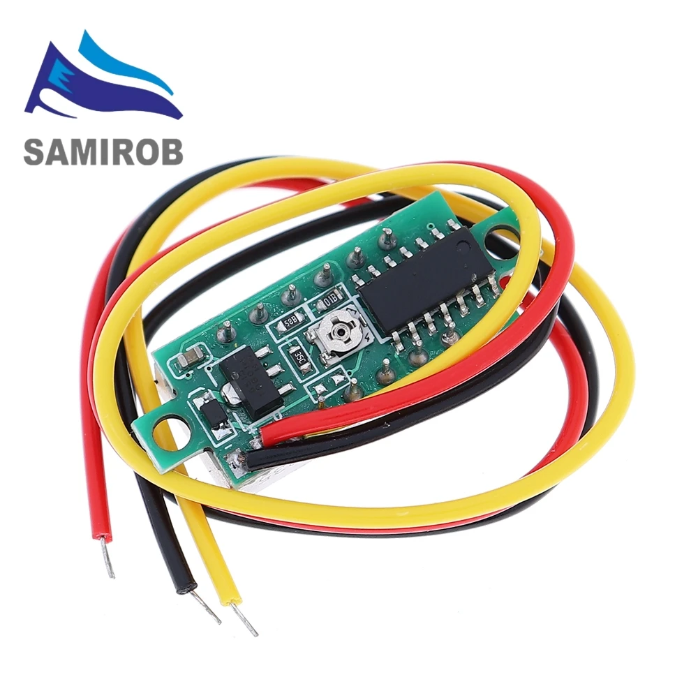 SAMIROB 0,28 Zoll 2 Drähte 3 Drähte 2,5 V-40 V Mini Digital Voltmeter Spannungsprüfer Messgerät Rot/Blau/Gelb/Grün LED-Bildschirmmesser – Detail 3
