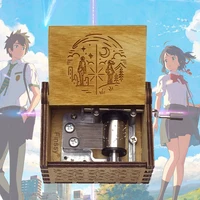 Anime Your name Kimi no Na wa Wooden Laser Music Box Curved Zenzenzense Musical Wife Girlfriend Birthday Christmas Casket Gift 1