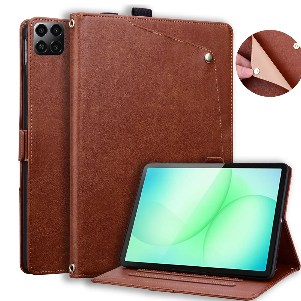 Premium Protective Flip PU Leather Tablet Case - Business Wallet Style