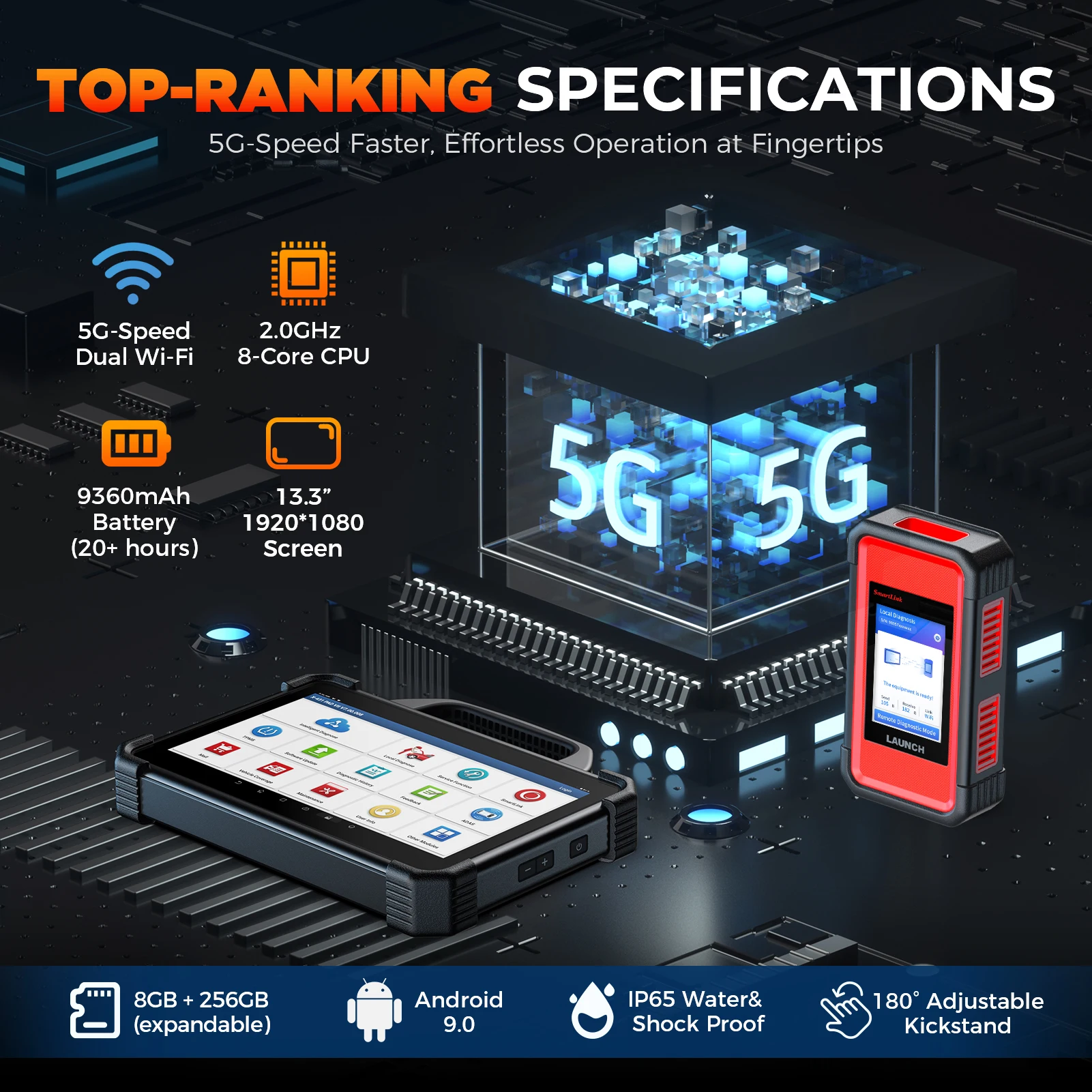 LAUNCH PADVII X-PROG3 Trucks Kit Scanner Most Complete Set Professional Car Diagnostic Tool Key Programming Scanner