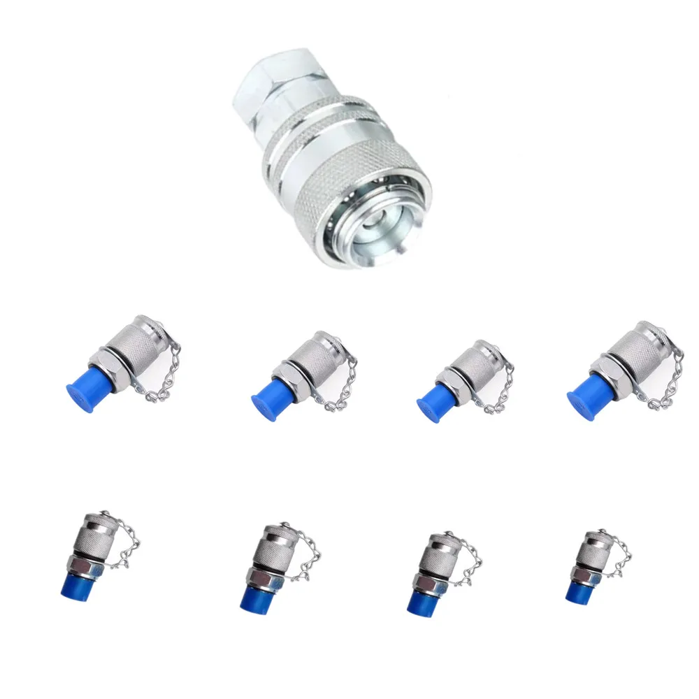 9pcs/1set Hydraulic Pump Quick Pressure Test Quick Plug Test Joint Pressure Hose Joint G1/4 G1/8 G3/8 M10 Excavator Parts