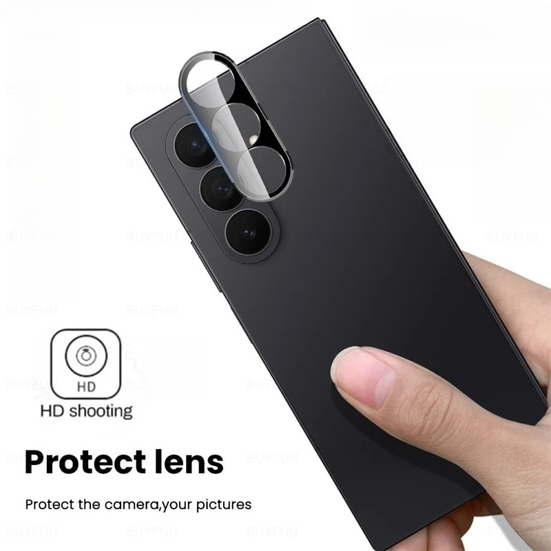 Premium Samsung ZFold7 Case with 9H Curved Camera Protectors - 3D Arc Tempered Glass Lens Cap