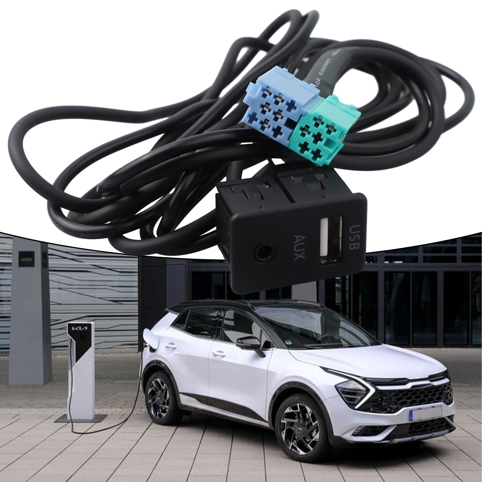 

ABS AUX USB кабель, AUX USB-порт, адаптер, кабель для автомобильной электроники, автомобильные аксессуары для Hyundai Elantra