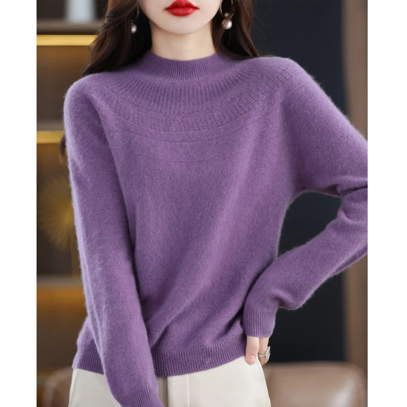 Knitted Sweater Ready to Wear Hollowed Out Wool Sweater Commuting Top Lyer Sweater 2024 Autumn/winter New Women's Item Wholesale 4