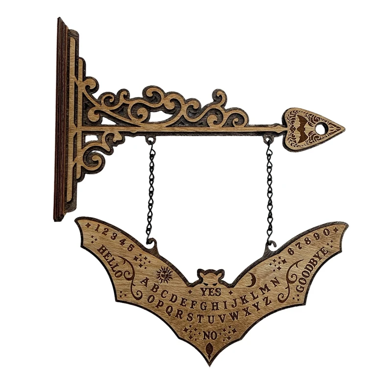 Rustica Bat Ouija Spirit Board 2 Lati Con Staffa Per Planchette-Legno Inciso Al Laser Durevole