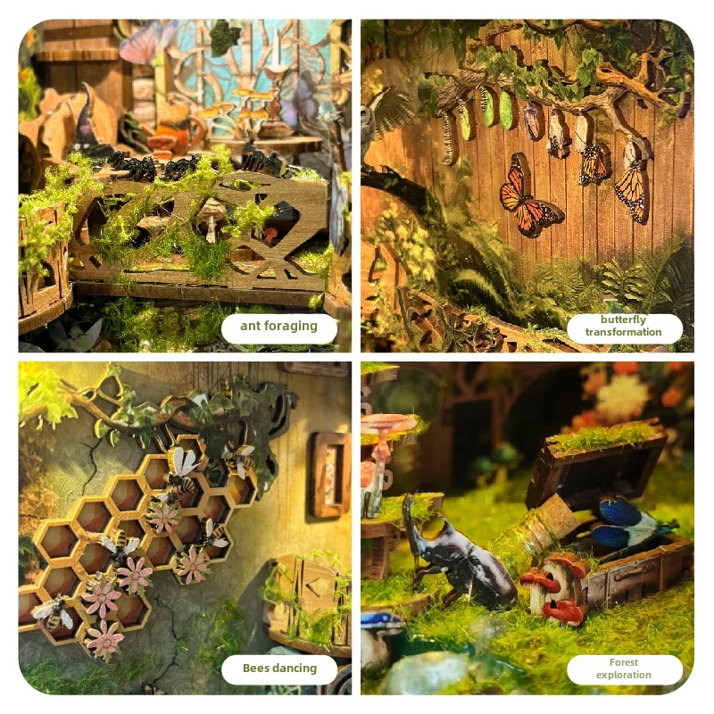 Booknook Insect Book Diy 3D Assembly Handmade Gifts Factory Cross-border Model Building Tool Sets