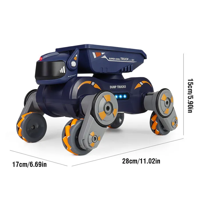 Rc Stunt Car 8-Wheel Mechanical Robot Dog with Lights Spray for Kids Remote Gesture Sensing Control Electronic Pet Toy Car