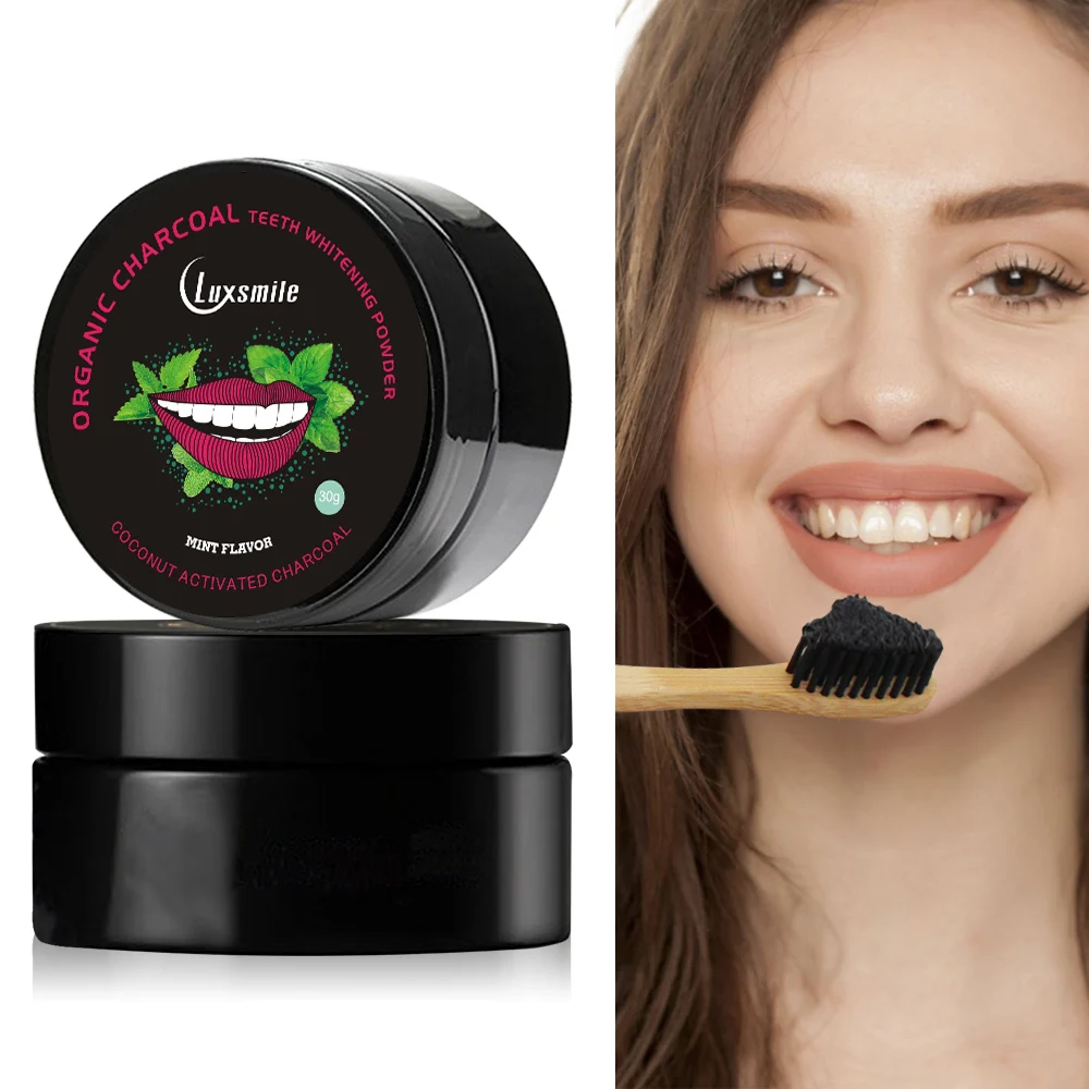 Luxsmile Bamboo Charcoal Teeth Whitening Powder Bleacher Clean Fresh Breath Remove Macchie Uso Per Spazzolino Igiene Orale