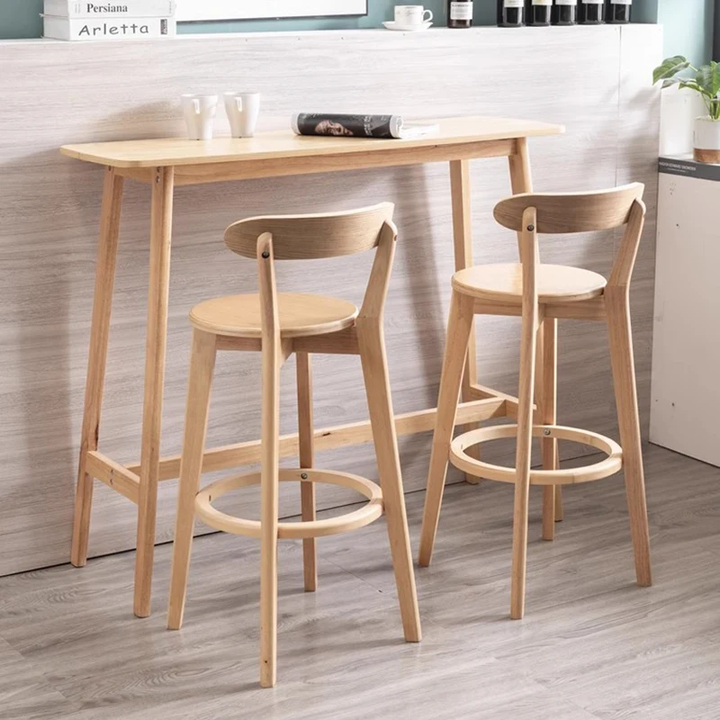 Island Cafe Bar Chair Kitchen Counter Gamer Wooden Dining Table Chair High Accent Nordic Tabourets De Bar Bar Furniture LJ50BS