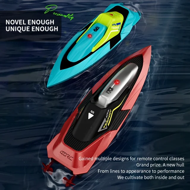 2.4G Remote Control Boat Dual Motor 10km/h High Speed Radio Remote Controlled Speedboat Mini RC Boat Summer Water Toy Pool Toys 2