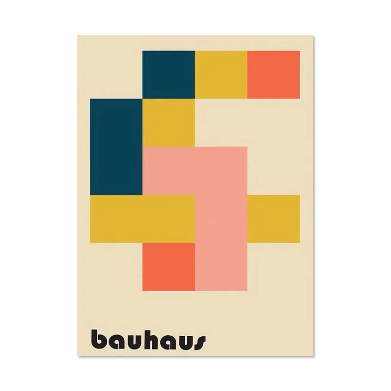 Black and White Modernism Canvas Print - Vintage Minimalist Bauhaus Wall Art