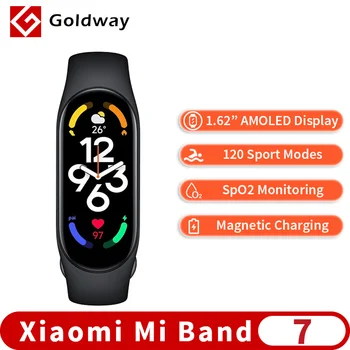 Xiaomi Mi Band 7 스마트 팔찌 6 색 AMOLED 혈액 산소 스마트 밴드 피트니스 트래커 심박수 블루투스 방수 Miband 7
