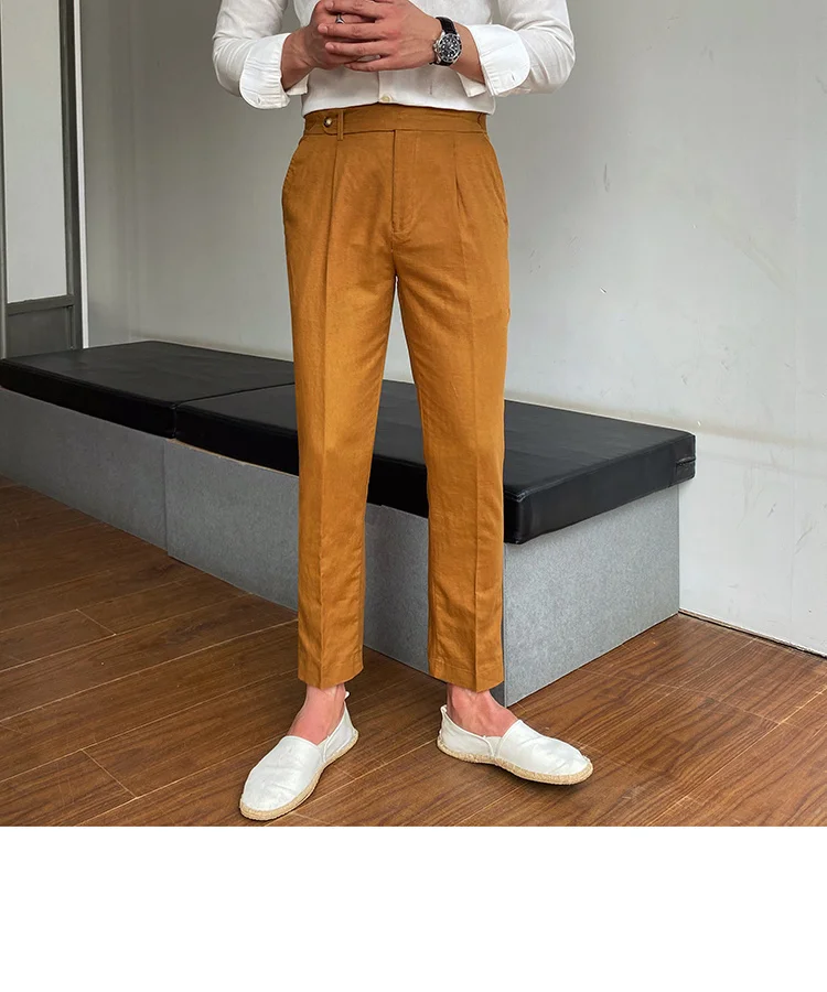 Mens Autumn Formal Pants High Waist Pants Casual Straight Pants Office Trousers Men Dress Pants Social Pantalones Hombre 2022 blazers