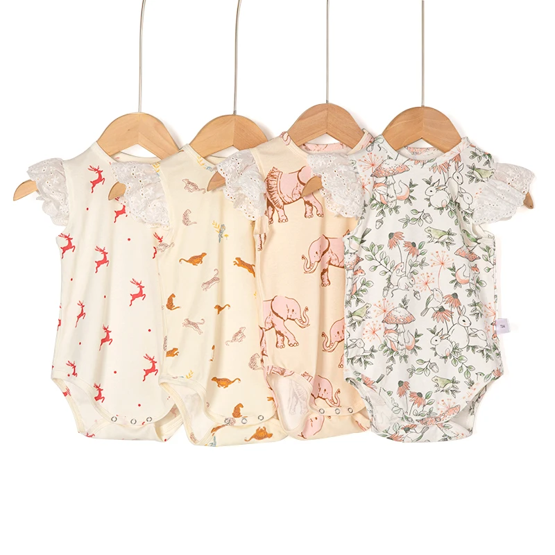 Cotton Romper Baby Bodysuit Baby Clothing Baby Jumpsuit Summer Jumpsuit Summer Infant Baby Girls Romper Flutter sleeve cotton Romper Bodysuits Fashion Kawaii Baby Clothes