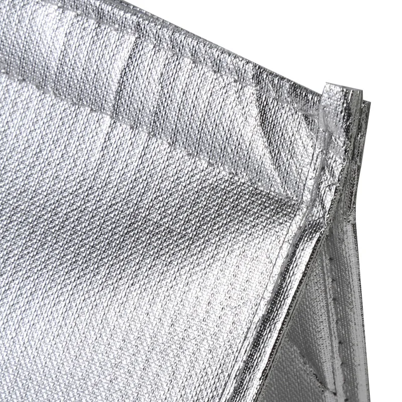 1Pc Silver Thermal Insulated Lunch Bag – Large Square Foil Cooler Tote for Cake, Sandwi... - SKU TILB1544 - UGI Packaging