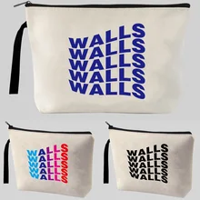 

Makeup Bag Cosmetic Canvas Organizer Zipper Toiletry Pouch Make Up Case for Brushes Travel Accessories Women Wedding Gifts Purse