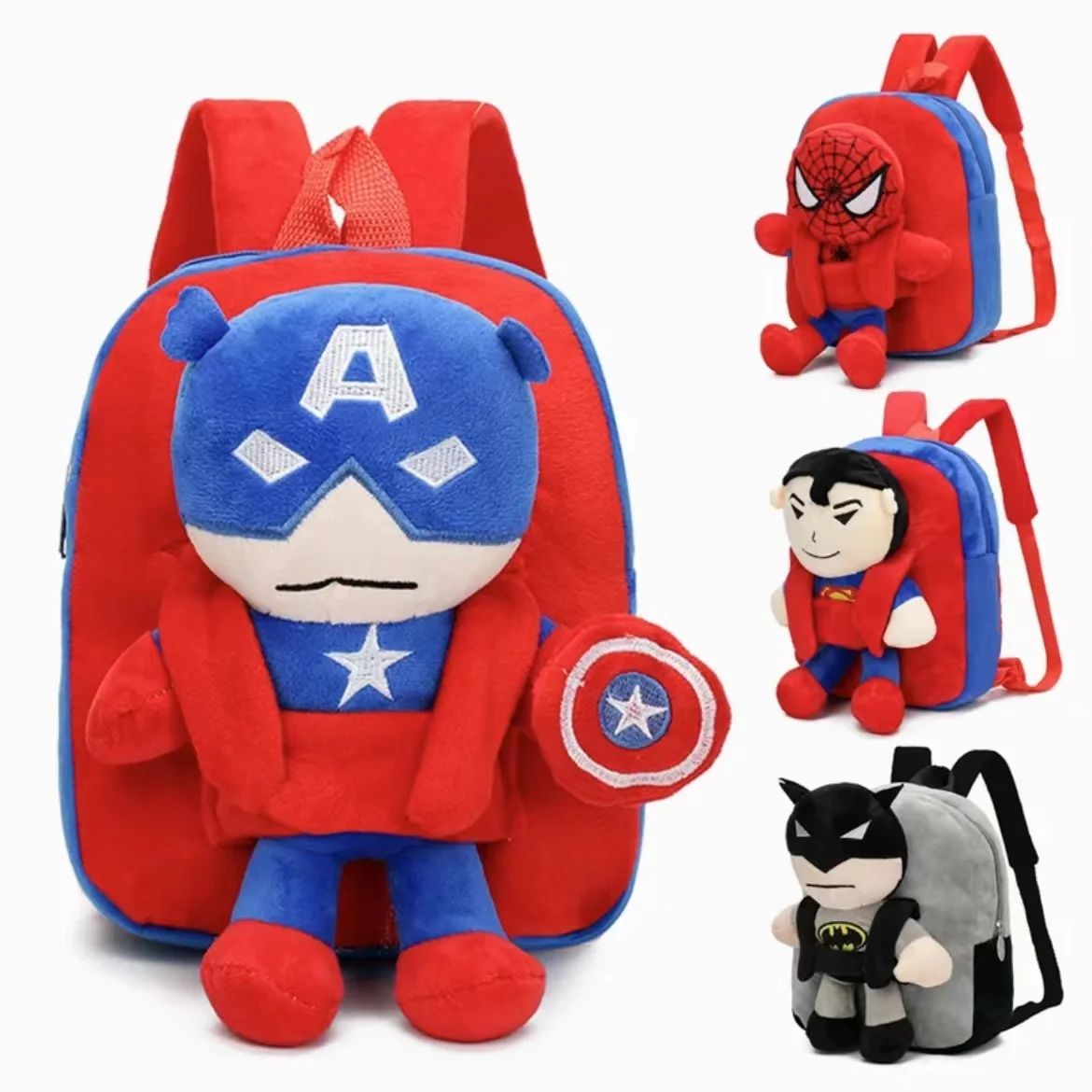 Cosplay Series Spiderman Cartoon Anime Plush Toy Children Leisure Cute Kindergarten Backpack Holiday Gift
