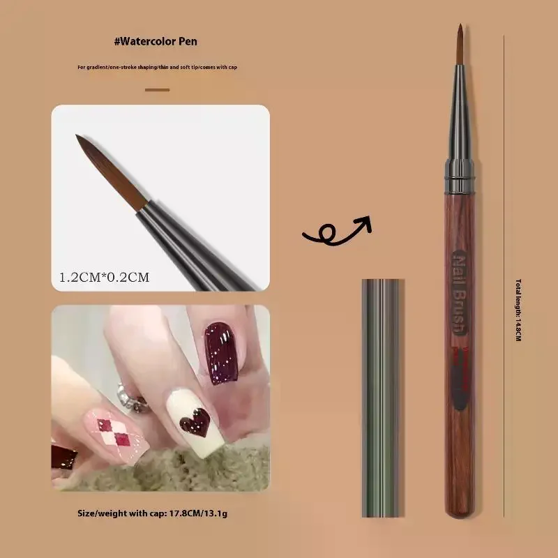 Sandalwood Detail Nail Art Pen High Quality Paintings Pen Nail Phototherapy Pen Nail Construction Painting Carving Pen Tool