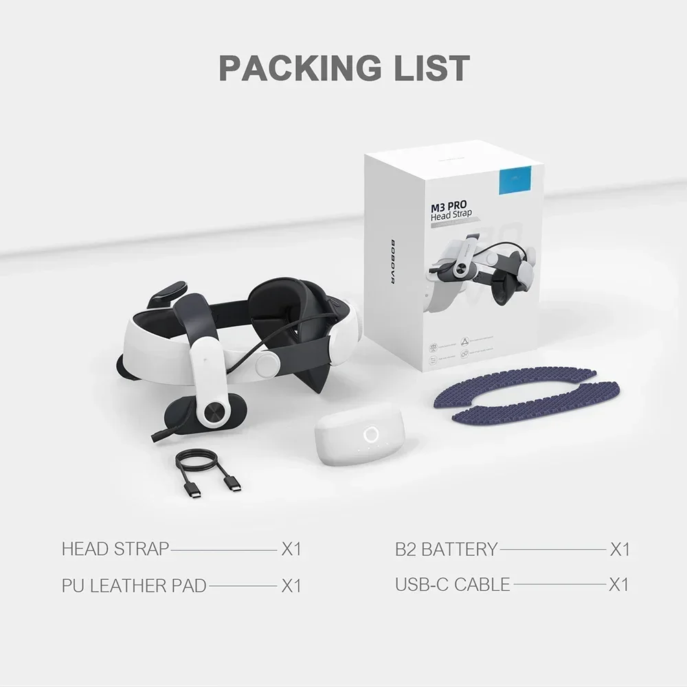 BOB*VR M3 Pro Head Strap VR Accessories Compatible with Meta Quest 3 Magnetic Battery Pack Elite Replacement Strap For Quest3