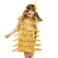Robe à clapet pour filles, danse latine, franges à paillettes, Costume à clapet pour enfants des années 1920, tenue à franges de Jazz pour fête, robe de spectacle en salle de bal 2