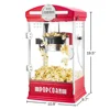 Movie Style Retro 4oz Popcorn Maker Stainless Steel Kettle Compact Tabletop Machine Kit Tray Scoop Light Bulb Red Mini Cinema 2