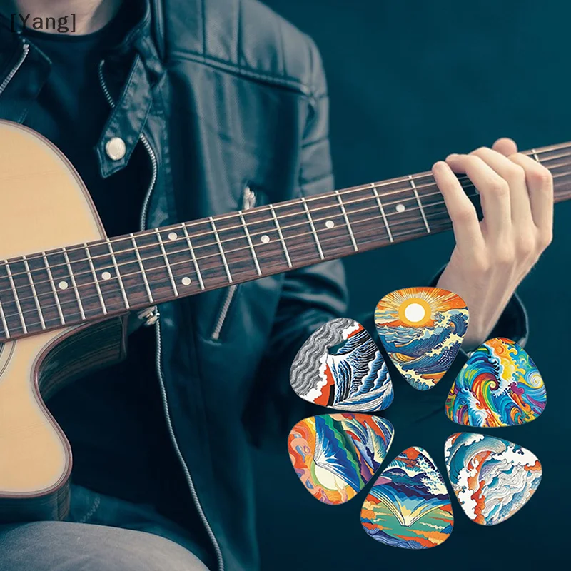 10Pcs/set Guitar Picks Premium ABS Material Dual-Sided Printing Shrapnel For Bass Ukulele Musical Instrument Accessories