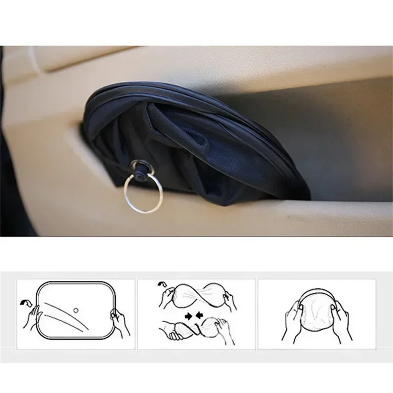 1/5PCS Car Window Sunshade Cover Sun UV Protection Auto Front Rear Black Window Curtain Side Glass Mesh Sunshades Accessories 5