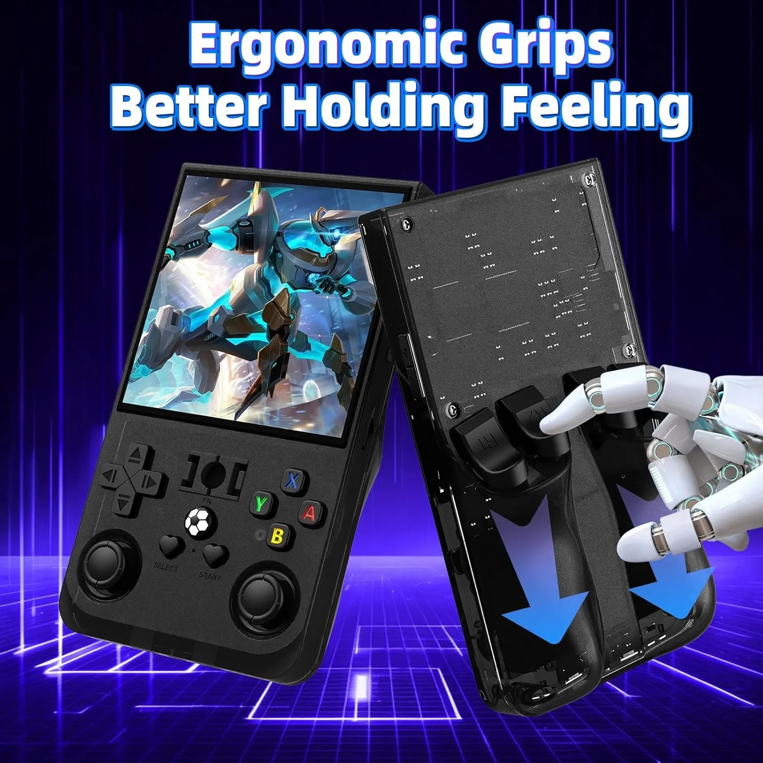 NEW R36 MAX Retro Handheld Game 4.0Inch IPS Screen Console