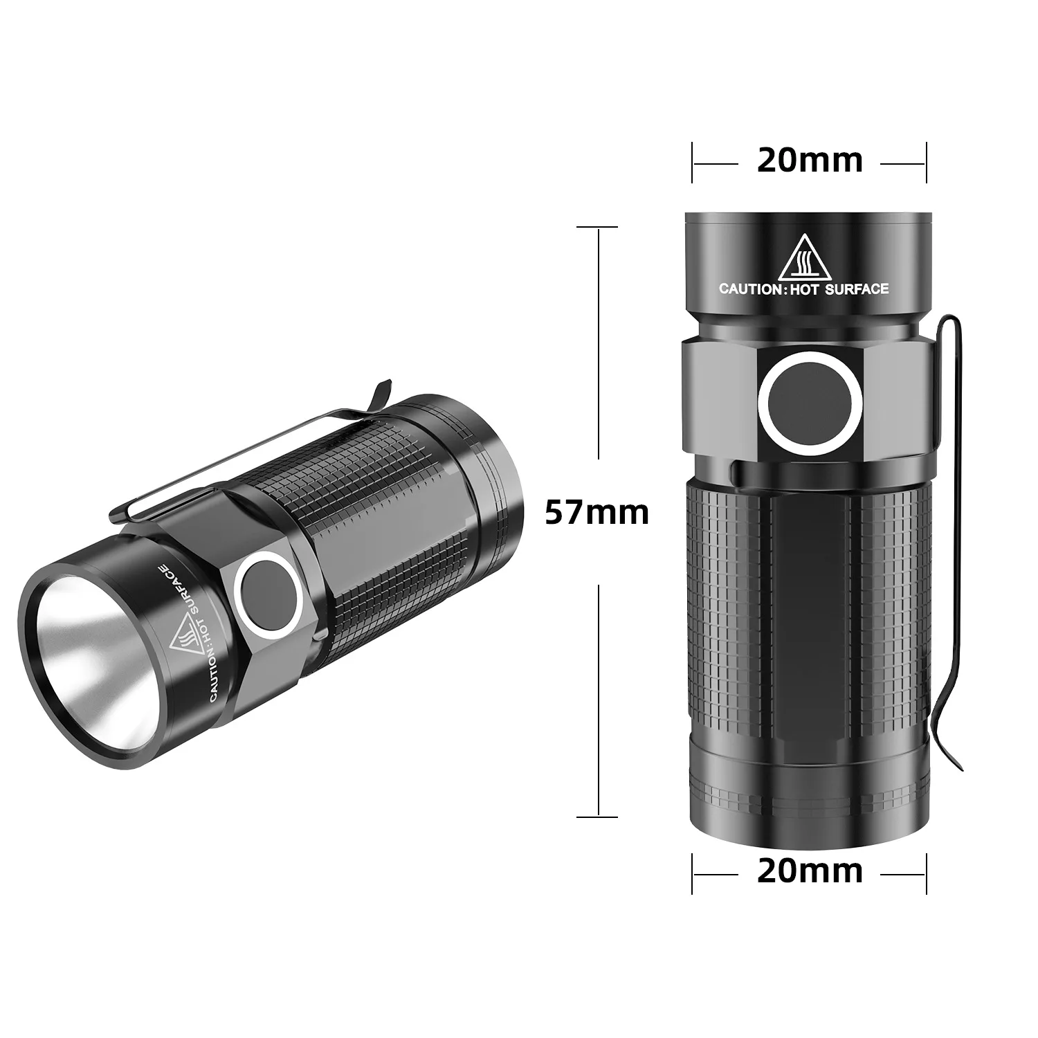 휴대용 미니 토치 LED USB 충전식 손전등 생존 안전 램프, 모자 클램프 포함, 캠핑 방수 장거리 랜턴
