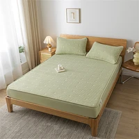 Waterproof Mattress Pad Embroidered Skin-Friendly Fitted Sheet with Elastic Band Protector Bed Cover Quilted Breathable Washable 4