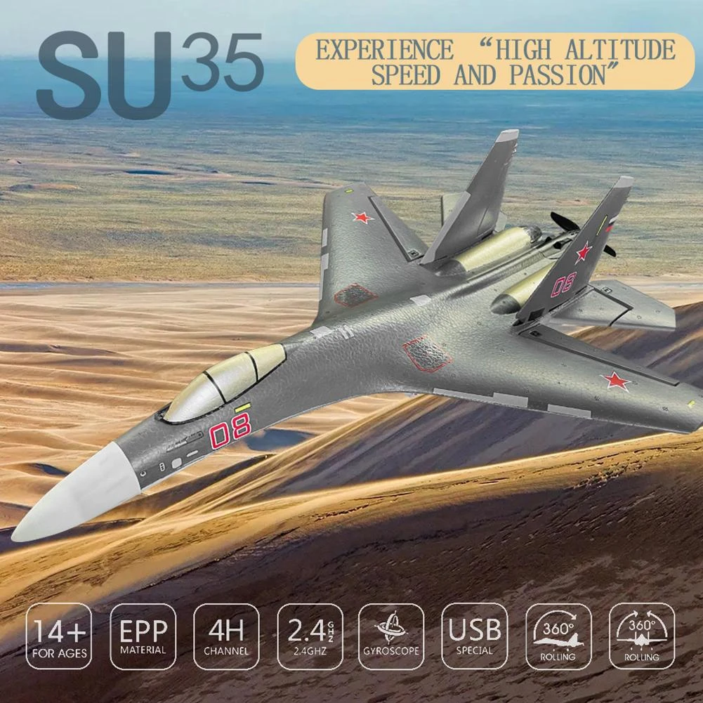 SU-35 2.4G Remote Control Glider Six Axis Gyro Fixed Wing 6D Inverted Flight LED Night Flight Model Aircraft Toy remote helicopter