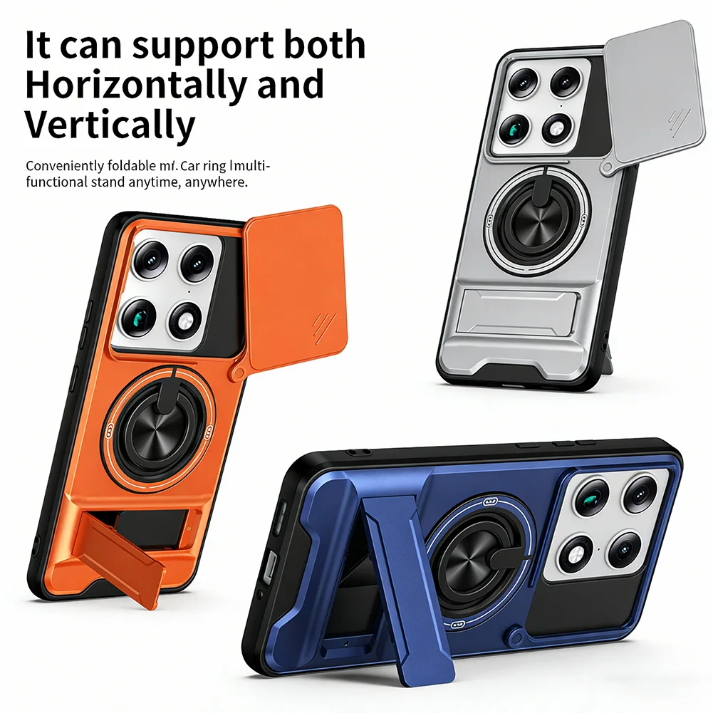 Dual-Function Ring Grip with Built-in Magnetic Car Holder - Protective Case