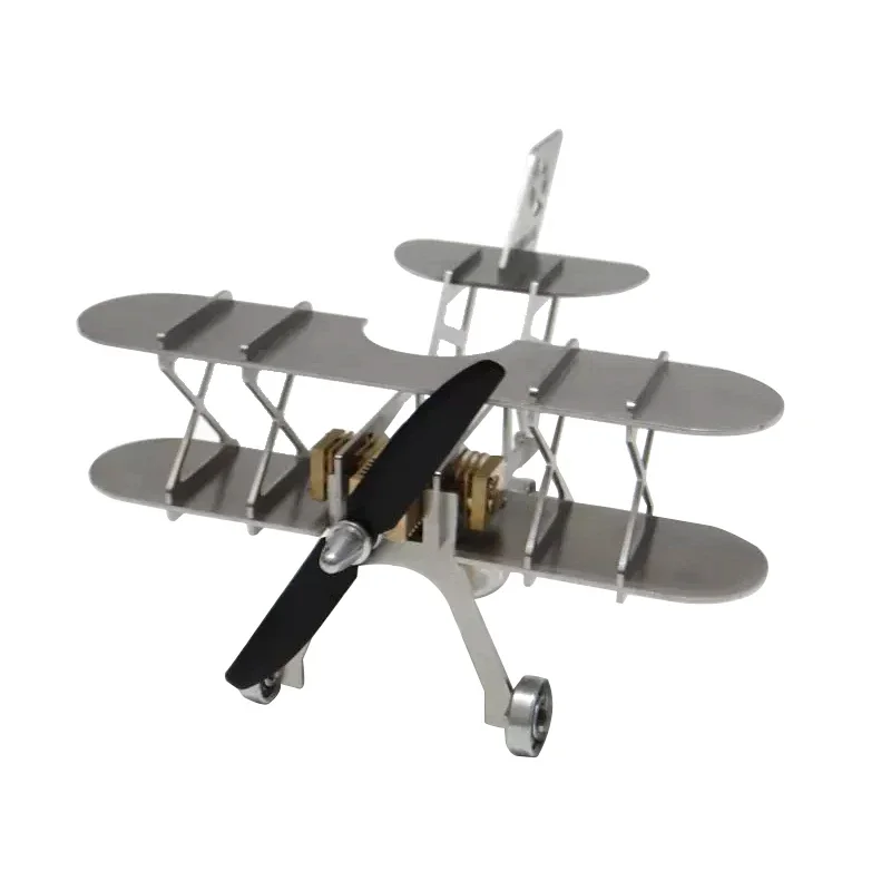 

DIY Stirling Engine Assembly Model Kit Aircraft Type External Combustion Single Cylinder Metal Steam Engine Experiment STEM Toy