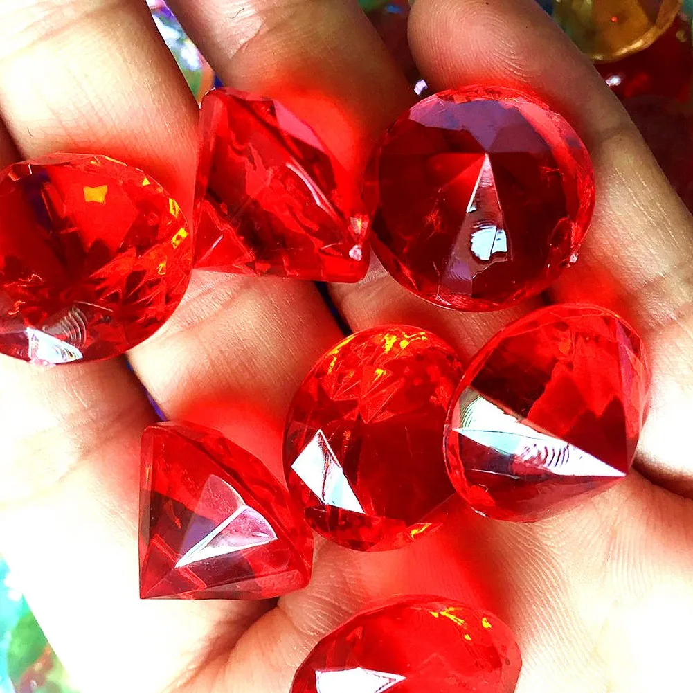 Acrylic Crystal Gems Faux Diamond Filler Props Wedding Party Venue Decorations 20MM Acrylic Crystal Party Favors Home Dec 100pcs glass crystals,rhinestone crystals,rhinestone accessories,diamond accessories