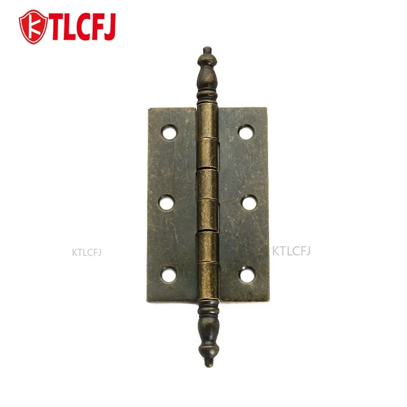 Cabinet Hinges 2 PCS Antique Bronze Retro 6 Holes for Wooden Jewelry Box