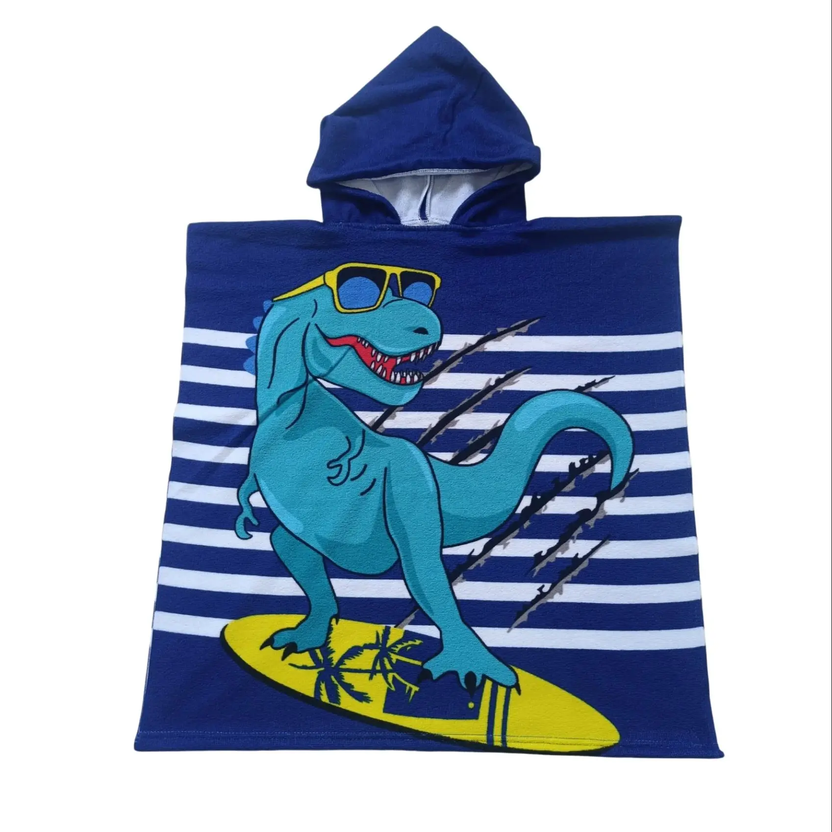 Description Picture 3 of itemDinosaur Soft Microfiber Swim Cover-Ups For 3 To 6 Years Old Kids Hooded Bath Beach Poncho Towels