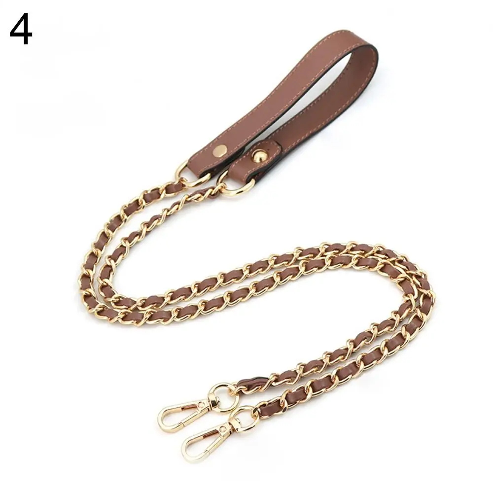 PU Leather Detachable Bag Chain Strap - Steel Chain Handle