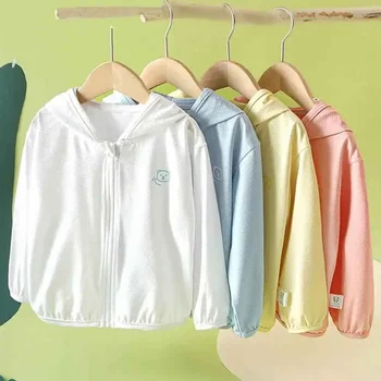 Summer Baby Girls Boys Ice Silk Jacket Kids Cartoon Printed Cardigan Outerwear Toddler Sun Protection Coat Children's Clothing 1