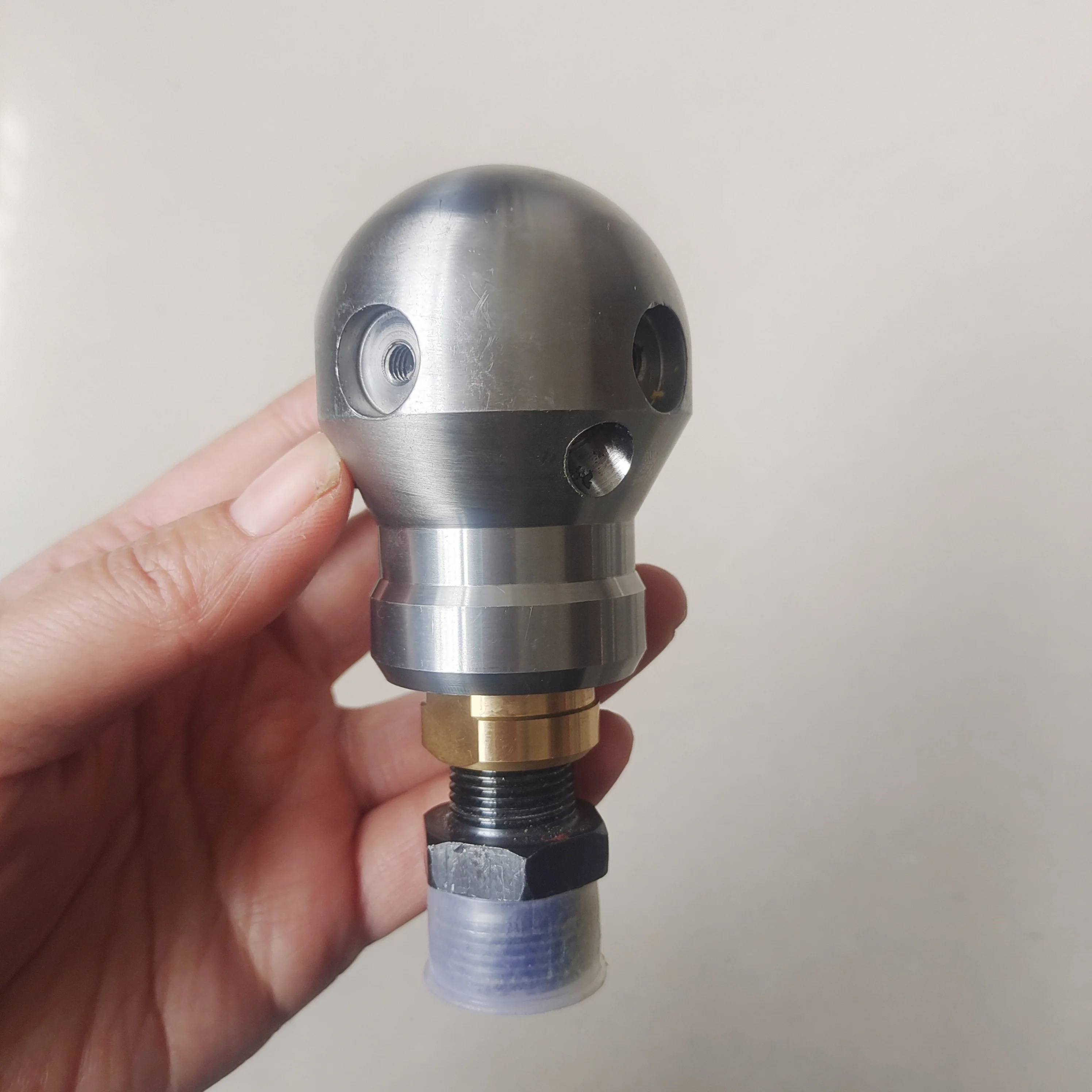 High quality ss sewer cleaning dredge cutter nozzle warthog high pressure washing WT-3/8 Rotating Ball spherical jetter nozzle